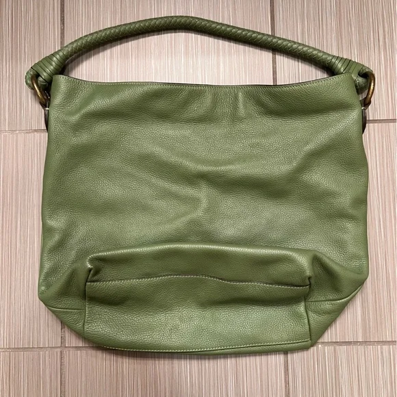 Talbots green pebbled leather purse handbag bag classic - Picture 5 of 8